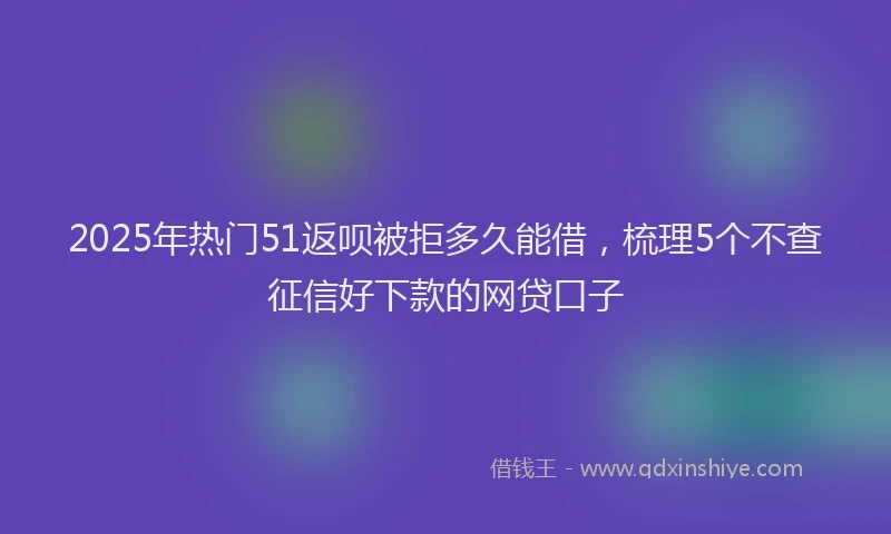 2025年热门51返呗被拒多久能借，梳理5个不查征信好下款的网贷口子