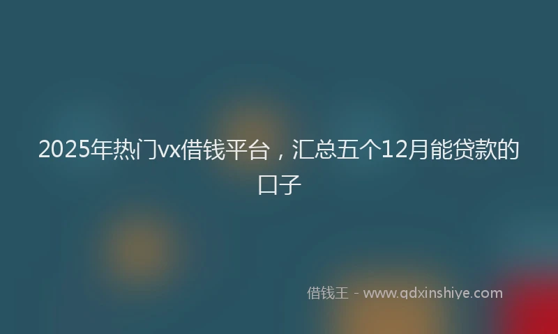 2025年热门vx借钱平台，汇总五个12月能贷款的口子