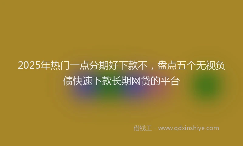 2025年热门一点分期好下款不，盘点五个无视负债快速下款长期网贷的平台