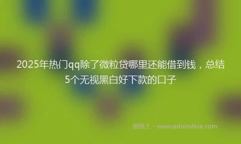 2025年热门qq除了微粒贷哪里还能借到钱，总结5个无视黑白好下款的口子