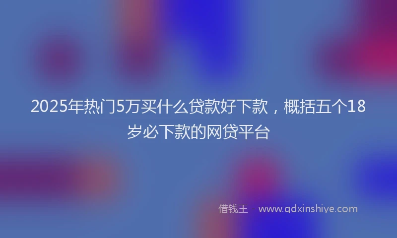 2025年热门5万买什么贷款好下款，概括五个18岁必下款的网贷平台
