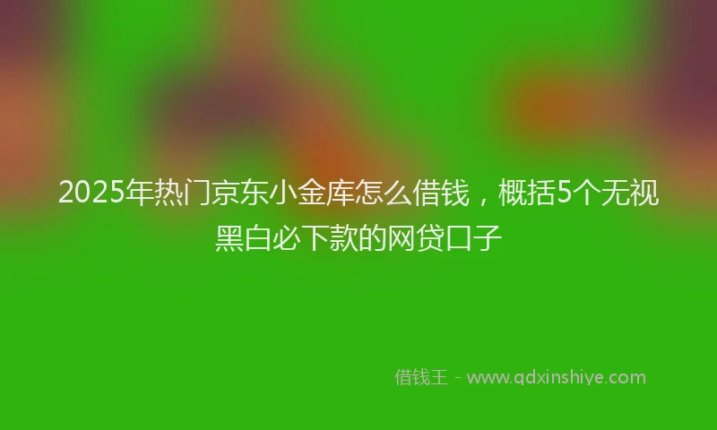 2025年热门京东小金库怎么借钱，概括5个无视黑白必下款的网贷口子