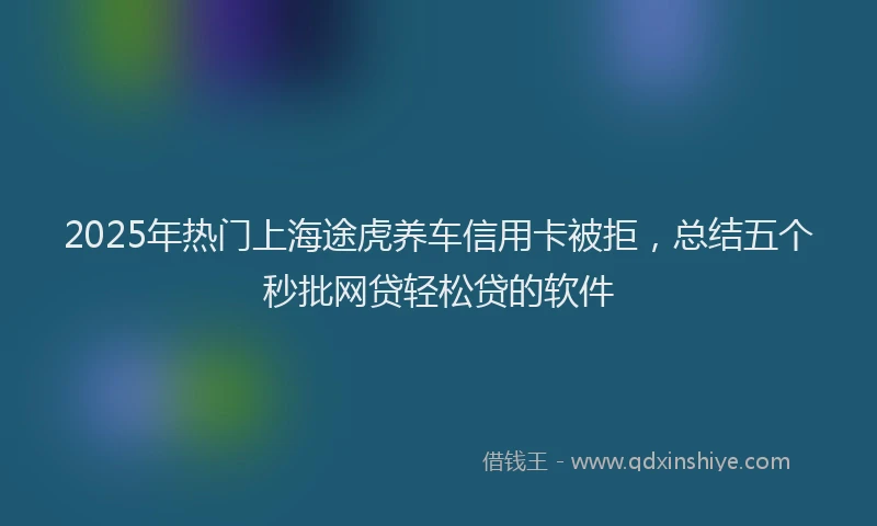 2025年热门上海途虎养车信用卡被拒，总结五个秒批网贷轻松贷的软件