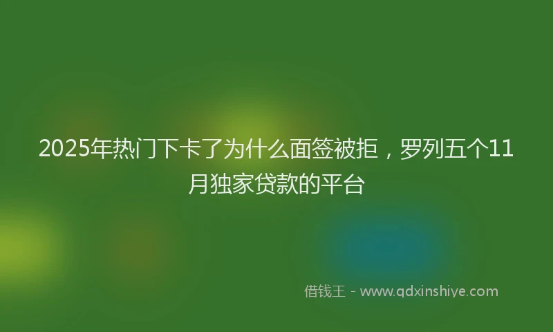 2025年热门下卡了为什么面签被拒，罗列五个11月独家贷款的平台