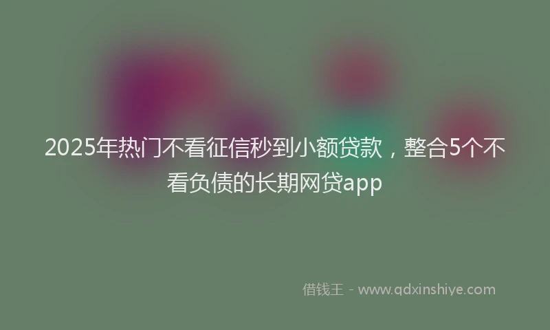 2025年热门不看征信秒到小额贷款，整合5个不看负债的长期网贷app