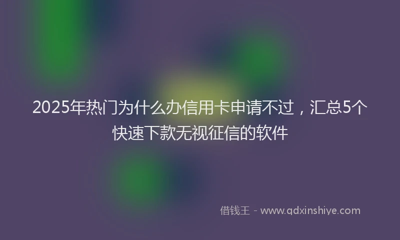 2025年热门为什么办信用卡申请不过，汇总5个快速下款无视征信的软件