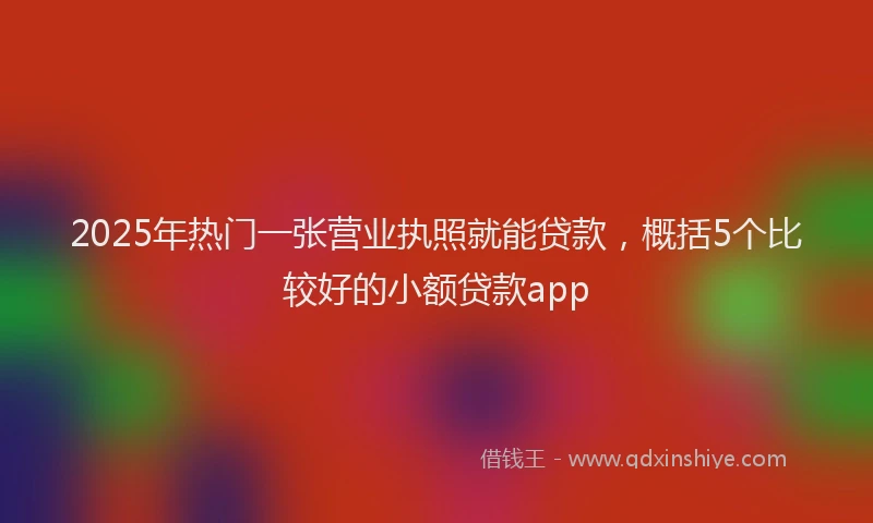 2025年热门一张营业执照就能贷款，概括5个比较好的小额贷款app