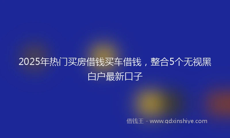 2025年热门买房借钱买车借钱，整合5个无视黑白户最新口子
