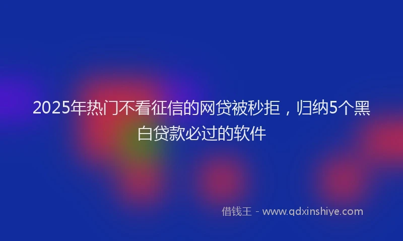 2025年热门不看征信的网贷被秒拒，归纳5个黑白贷款必过的软件