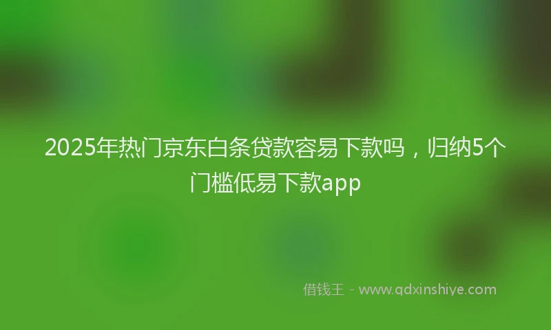 2025年热门京东白条贷款容易下款吗，归纳5个门槛低易下款app