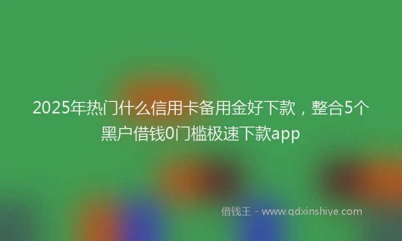 2025年热门什么信用卡备用金好下款，整合5个黑户借钱0门槛极速下款app