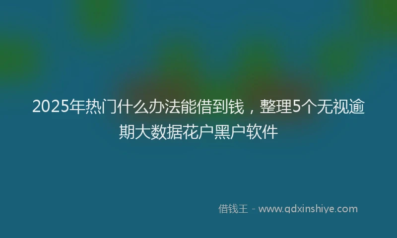 2025年热门什么办法能借到钱，整理5个无视逾期大数据花户黑户软件
