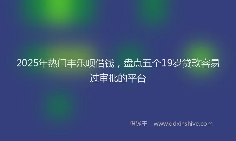 2025年热门丰乐呗借钱，盘点五个19岁贷款容易过审批的平台