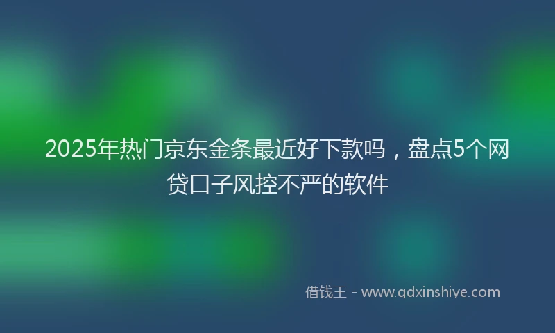 2025年热门京东金条最近好下款吗，盘点5个网贷口子风控不严的软件