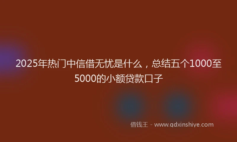 2025年热门中信借无忧是什么，总结五个1000至5000的小额贷款口子