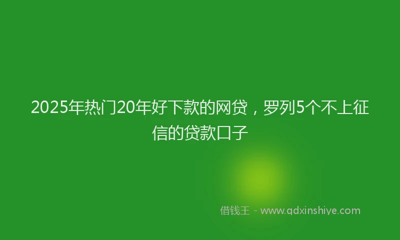 2025年热门20年好下款的网贷，罗列5个不上征信的贷款口子