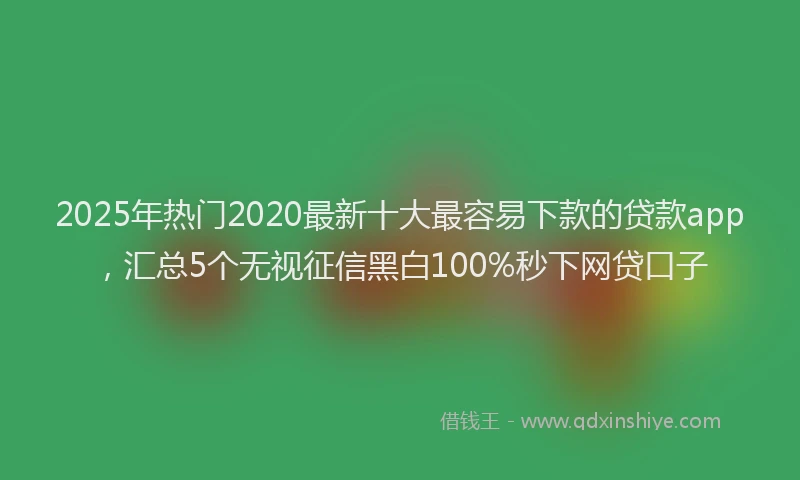 2025年热门2020最新十大最容易下款的贷款app，汇总5个无视征信黑白100%秒下网贷口子