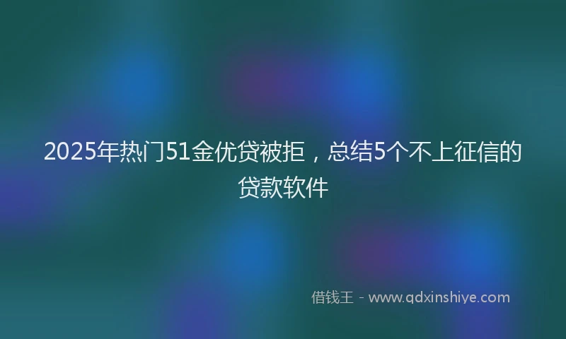 2025年热门51金优贷被拒，总结5个不上征信的贷款软件