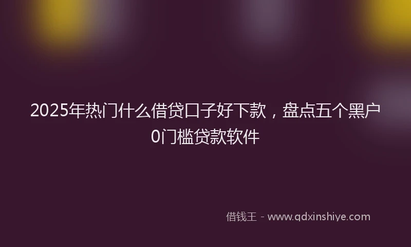 2025年热门什么借贷口子好下款，盘点五个黑户0门槛贷款软件
