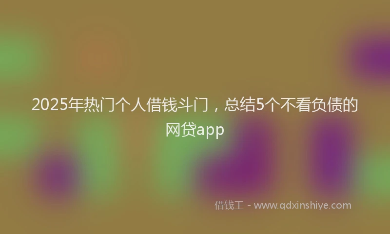 2025年热门个人借钱斗门，总结5个不看负债的网贷app