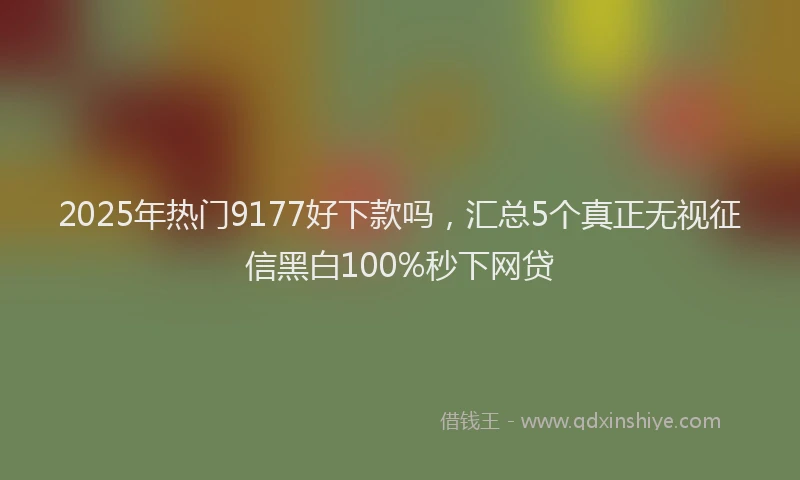 2025年热门9177好下款吗，汇总5个真正无视征信黑白100%秒下网贷