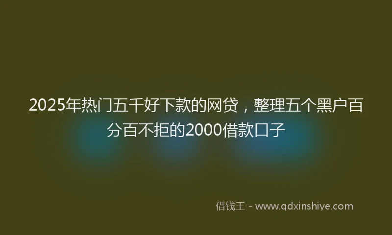 2025年热门五千好下款的网贷，整理五个黑户百分百不拒的2000借款口子
