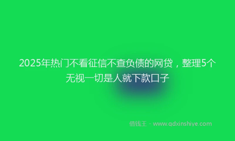 2025年热门不看征信不查负债的网贷，整理5个无视一切是人就下款口子