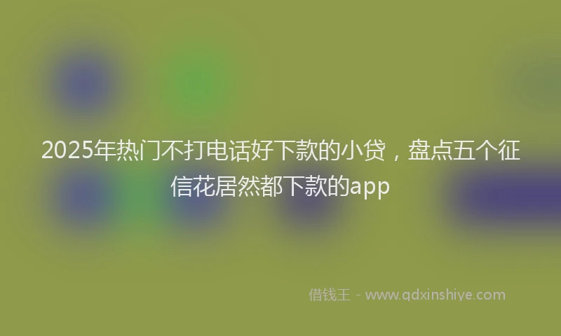 2025年热门不打电话好下款的小贷，盘点五个征信花居然都下款的app