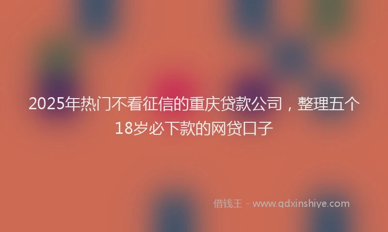 2025年热门不看征信的重庆贷款公司，整理五个18岁必下款的网贷口子