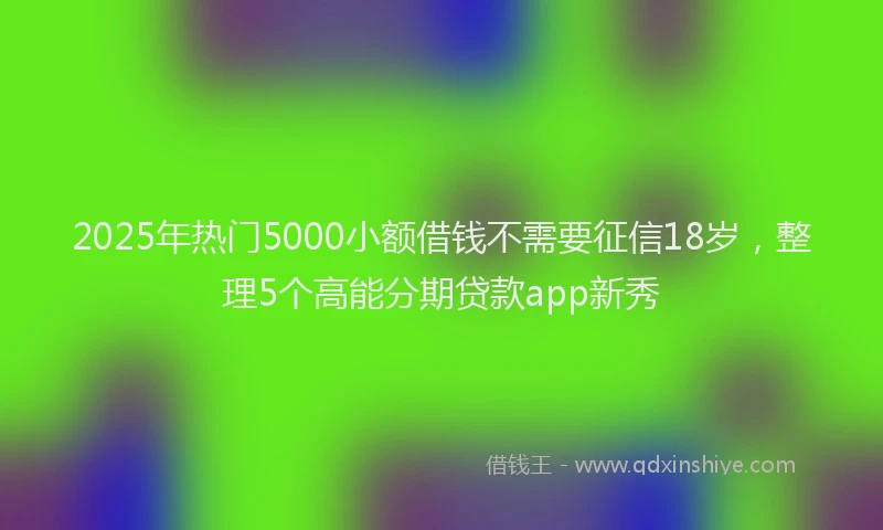 2025年热门5000小额借钱不需要征信18岁，整理5个高能分期贷款app新秀