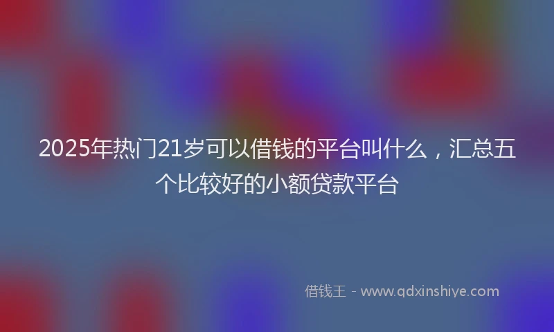 2025年热门21岁可以借钱的平台叫什么，汇总五个比较好的小额贷款平台