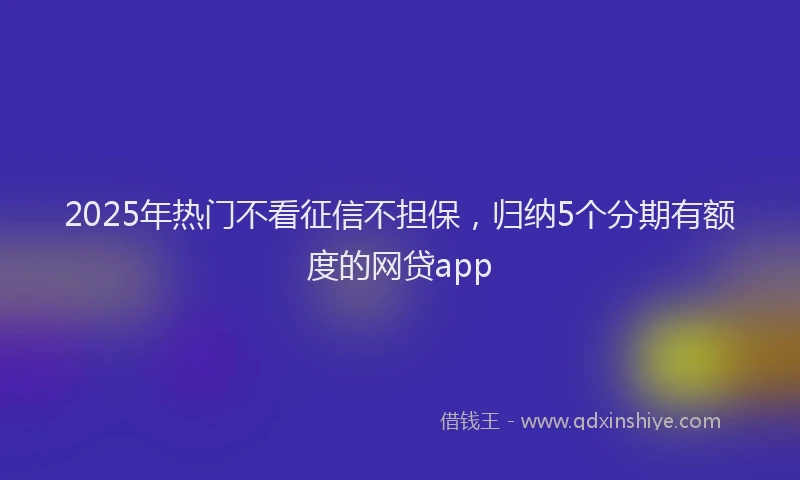 2025年热门不看征信不担保，归纳5个分期有额度的网贷app
