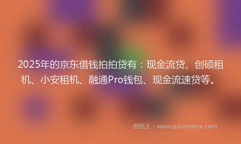 2025年的京东借钱拍拍贷有：现金流贷、创硕租机、小安租机、融通Pro钱包、现金流速贷等。