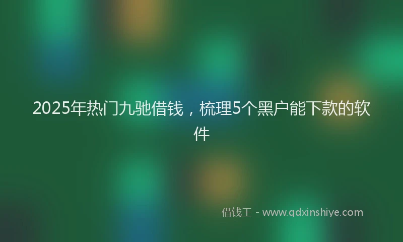 2025年热门九驰借钱，梳理5个黑户能下款的软件