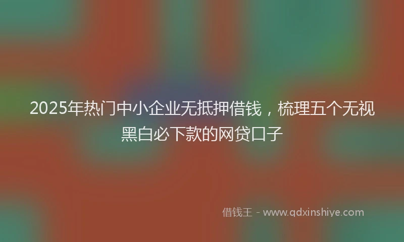 2025年热门中小企业无抵押借钱，梳理五个无视黑白必下款的网贷口子