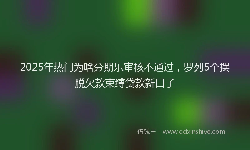 2025年热门为啥分期乐审核不通过，罗列5个摆脱欠款束缚贷款新口子