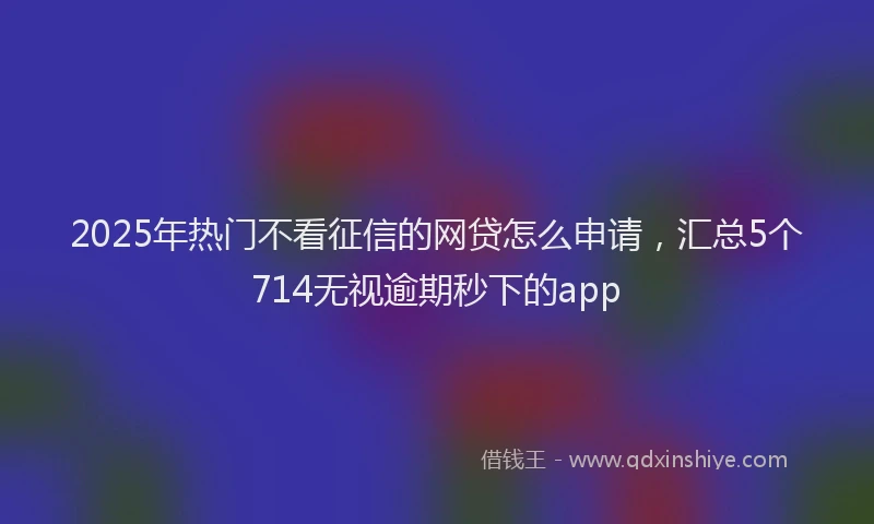 2025年热门不看征信的网贷怎么申请，汇总5个714无视逾期秒下的app