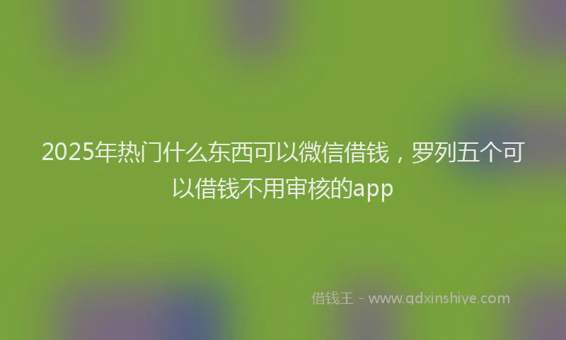 2025年热门什么东西可以微信借钱，罗列五个可以借钱不用审核的app