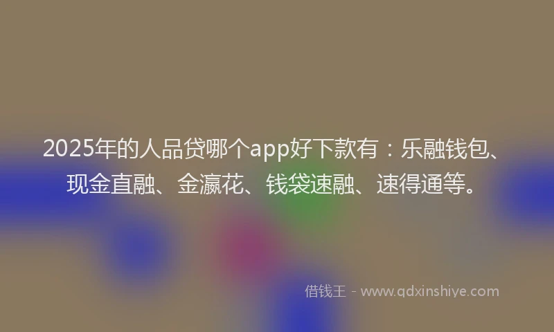 2025年的人品贷哪个app好下款有：乐融钱包、现金直融、金瀛花、钱袋速融、速得通等。