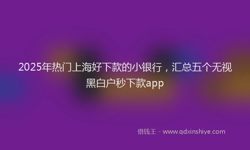 2025年热门上海好下款的小银行，汇总五个无视黑白户秒下款app