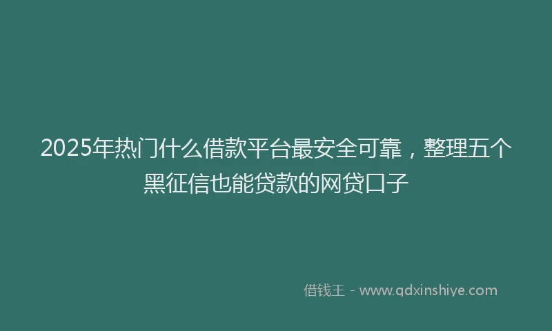 2025年热门什么借款平台最安全可靠，整理五个黑征信也能贷款的网贷口子