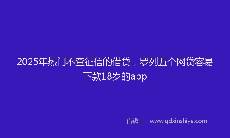 2025年热门不查征信的借贷，罗列五个网贷容易下款18岁的app