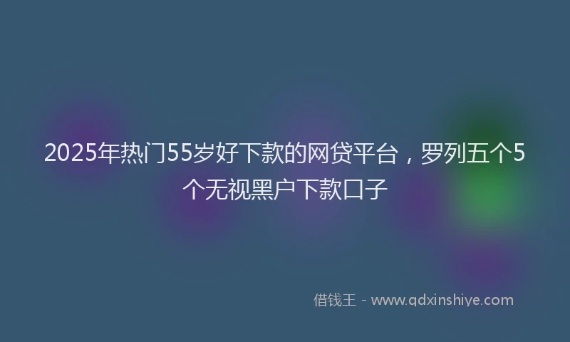 2025年热门55岁好下款的网贷平台，罗列五个5个无视黑户下款口子