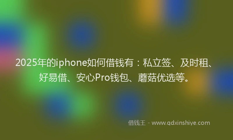 2025年的iphone如何借钱有：私立签、及时租、好易借、安心Pro钱包、蘑菇优选等。