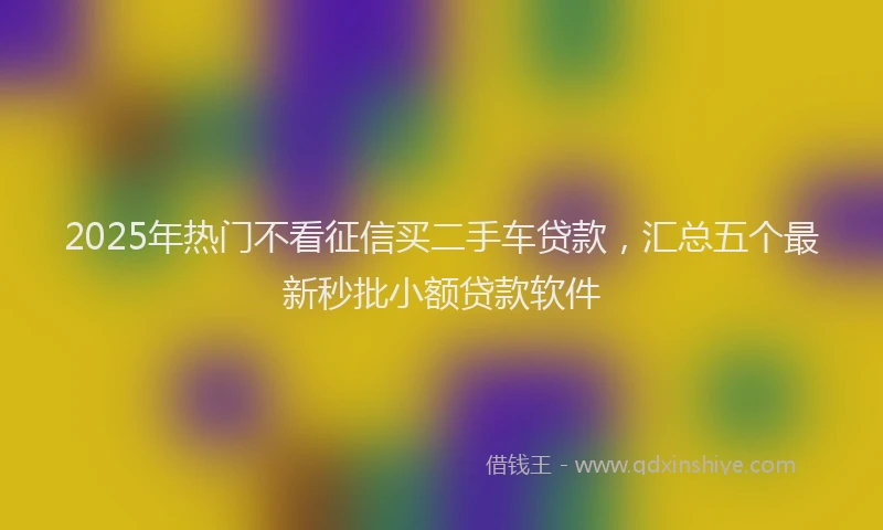 2025年热门不看征信买二手车贷款，汇总五个最新秒批小额贷款软件