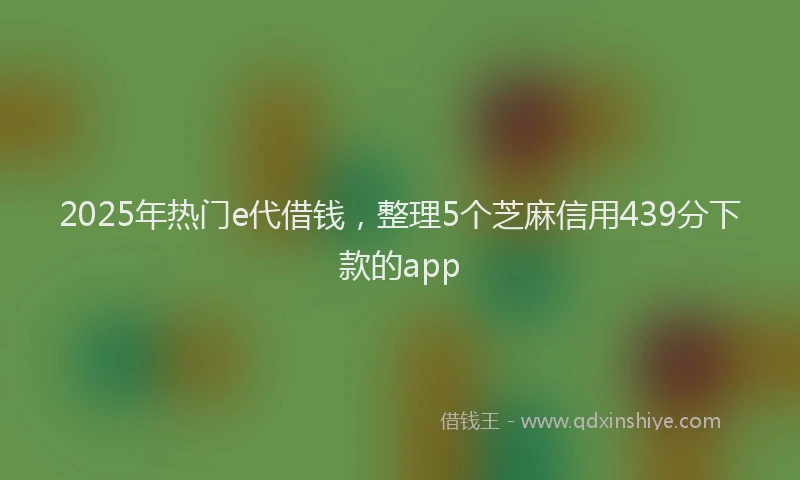2025年热门e代借钱，整理5个芝麻信用439分下款的app