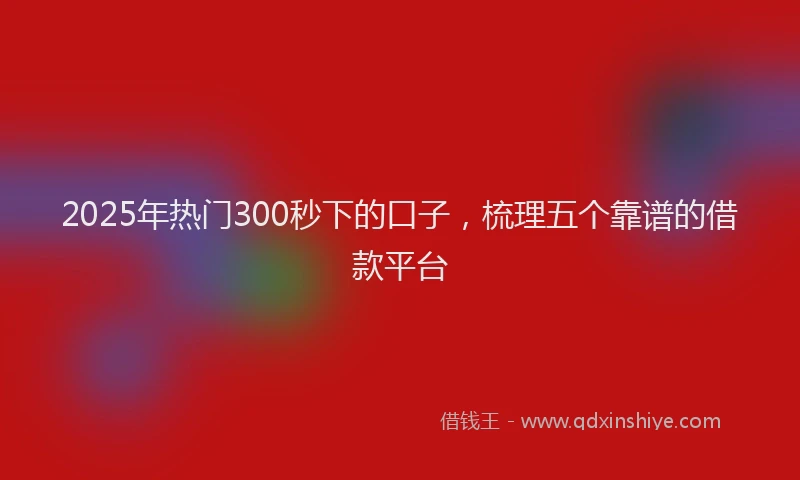 2025年热门300秒下的口子，梳理五个靠谱的借款平台