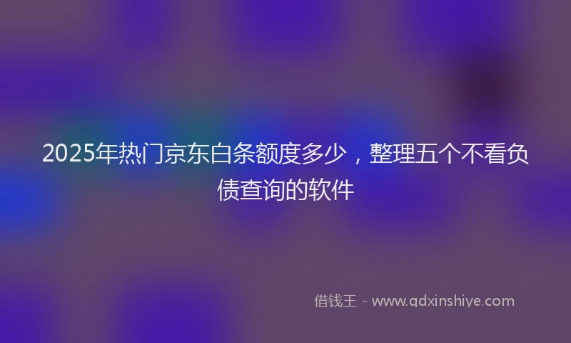 2025年热门京东白条额度多少，整理五个不看负债查询的软件