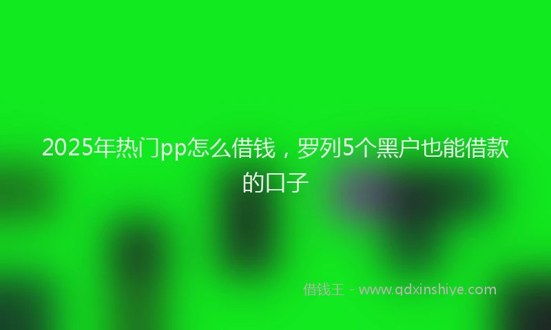 2025年热门pp怎么借钱，罗列5个黑户也能借款的口子