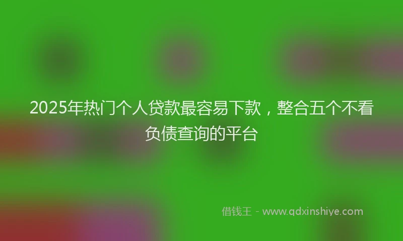 2025年热门个人贷款最容易下款，整合五个不看负债查询的平台
